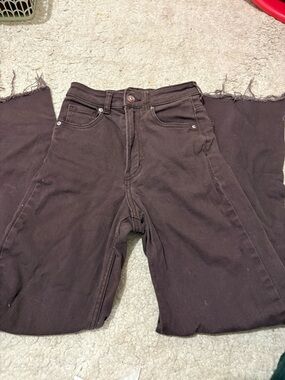 H&M Women’s High-Rise Straight Jeans — Dark Brown